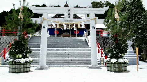 Temple Gate (Snow Covered) Video stock 655400