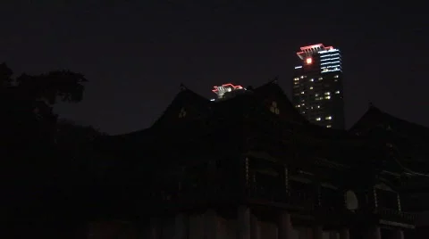 Temple gong, Seoul city Stock Footage 291663
