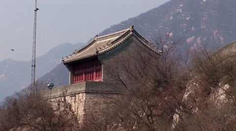 Temple Great Wall of China Stock Footage 49398745