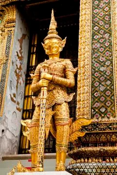 Temple guard statue Foto stock