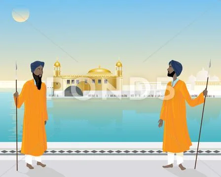 Temple guards Stock Illustration