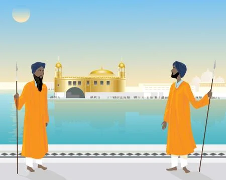 Temple guards Stock Illustration