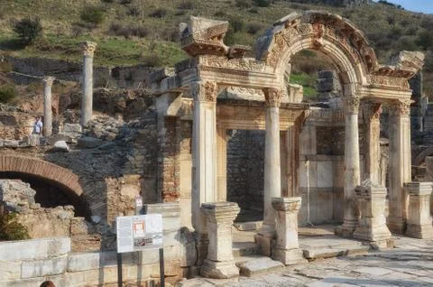 Temple of hadrian, ephesus 스톡 사진