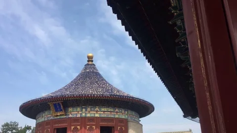 Temple of Heaven blue sky clouds time lapse Stock Footage 82117243