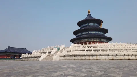 The Temple of Heaven is an imperial complex of religious buildings 4k Stock Footage 124465270