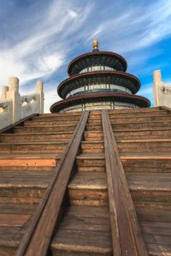 Temple of heaven from side view Stock Photos