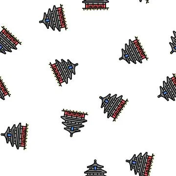 Temple of heaven vector seamless pattern Ilustración de archivo