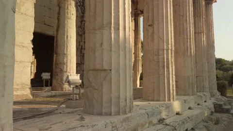 Temple of Hephaestus in ancient agora of Athens, Monastiraki district, Greece. Stock Footage 132391402
