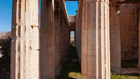 Temple of Hephaestus, Ancient Agora, Athens, Greece Stock Footage 341530722
