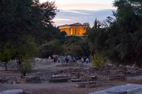 Temple of hephaestus Stock Photos