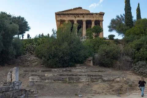 Temple of hephaestus Stock Photos