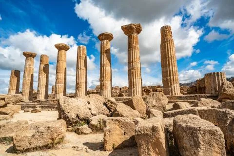 Temple of Heracles in the Valley of the Temples, Agrigento, Sicily, Italy Stock Photos