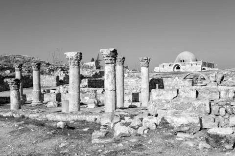 Temple of Hercules of the Amman Citadel complex (Jabal al-Qal'a), Amman Foto stock