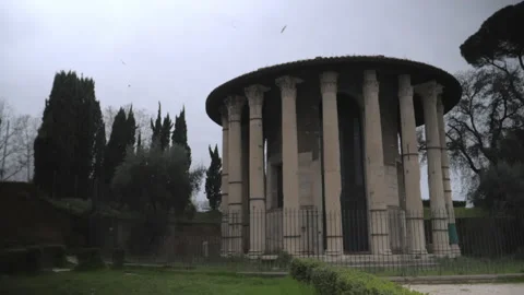 Temple of Hercules, located on Piazza della Bocca della Verita Stock Footage 154870745