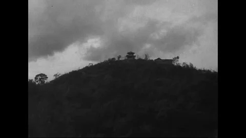Temple on hill - 1944 Stock Footage 93019879