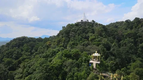 Temple on the hill - drone Stock Footage 194442568