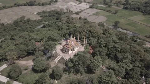 Temple on hill Stock Footage 84187335