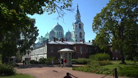 Temple of the Icon of the Mother of God of Valaam. 4K. Stock Footage 254015053