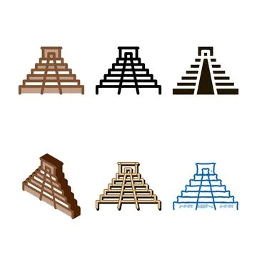 Temple icon vector variations outline Illustrazione stock