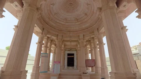 Temple Interior with Domed Ceiling and Stone Pillars Stock Footage 324911360