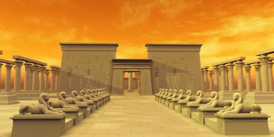 Temple of Isis Stock Illustration