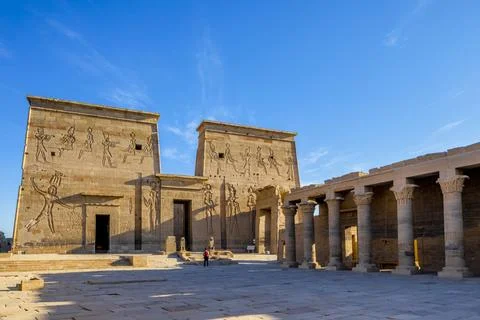 The Temple of Isis at the Philae Temple Complex, UNESCO World Heritage Site, Stock Photos