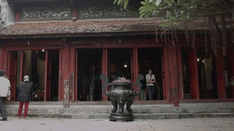 Temple of the Jade Mountain on Sword Lake in Hanoi Stock Footage 48247946