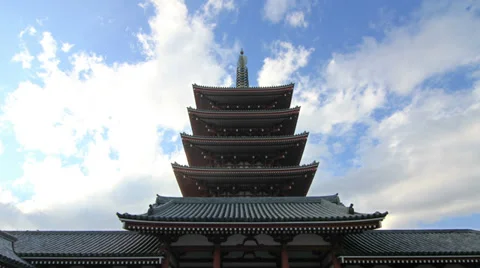 Temple Japan, Clouds TimeLapse Stock Footage 33908521