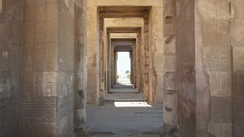 Temple of Khnum, Edfu, ancient Egypt, Ancient Egypt, Sahara Desert Stock Footage 200930638