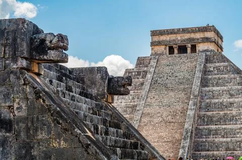 Temple of Kukulcan in Chichen Itza Stock Photos