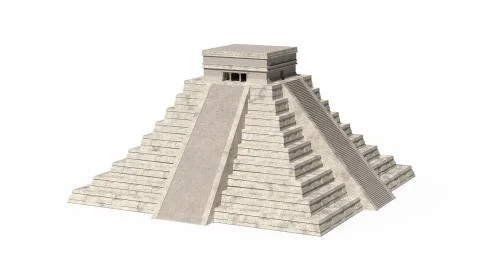 Temple of Kukulkan. Mayan pyramid. Chichen Itza. Yucatan, Mexico 3d illustration Stock Illustration
