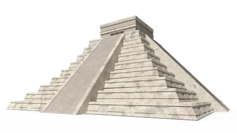 Temple of Kukulkan. Mayan pyramid. Chichen Itza. Yucatan, Mexico 3d illustration Stock Illustration