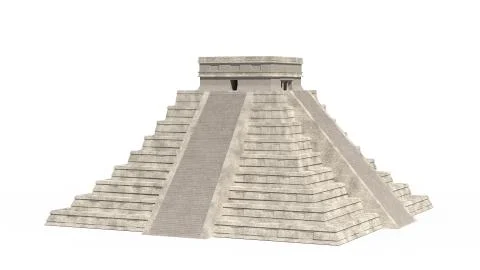 Temple of Kukulkan. Mayan pyramid. Chichen Itza. Yucatan, Mexico 3d illustration Stock Illustration