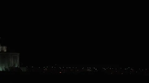 Temple LDS Mormon night Payson city pan 4K 004 Video stock 45235998
