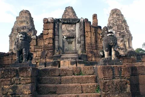 Temple with lions Stock Photos