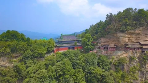 Temple located on a cliff Stock Footage 111837481