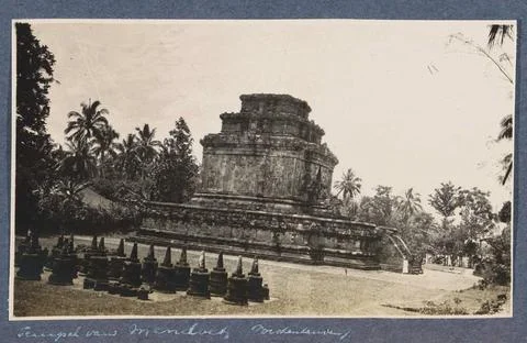 Temple of Mendoet east of the Borobudur on Java. Part of travel album with... Stock Photos