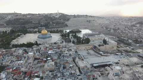 Temple Mount Aerial View Stock Footage 70999042