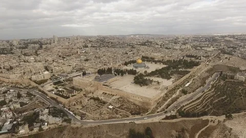 Temple Mount, Aerial View 스톡 동영상 71003516