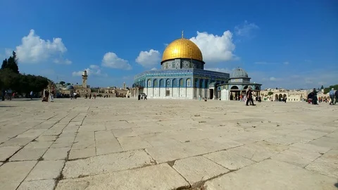 The Temple Mount and Dome of the Rock Stock Footage 99578939