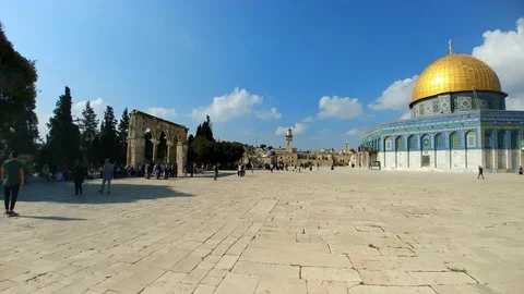 The Temple Mount and Dome of the Rock Stock Footage 99579026