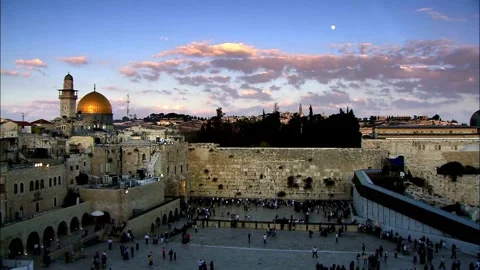 Temple mount dome of the rock, concept palestine and israel dispute land War Stock Footage 270955716
