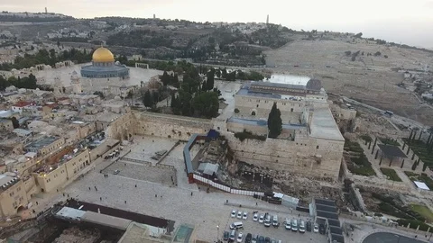 Temple Mount in Jerusalem Aerial View 스톡 동영상 70995487