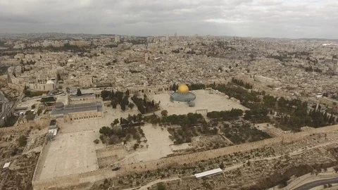 Temple Mount in Jerusalem, Drone View 스톡 동영상 71004397
