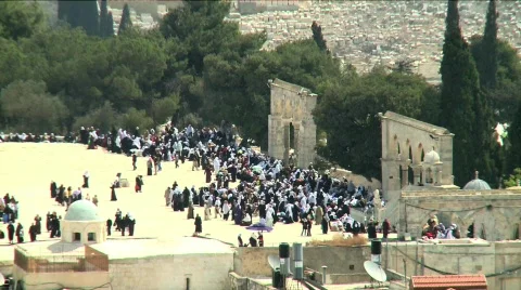 Temple Mount pan 3 Stock Footage 605459