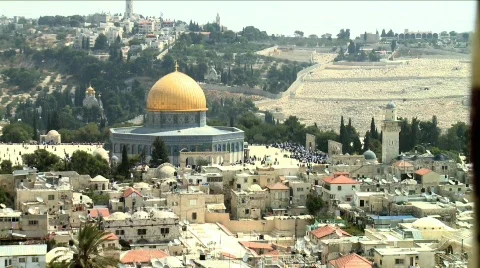 Temple Mount zoom in 3 Stock Footage 605470