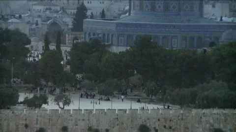Temple Mount zoom out 1 Stock Footage 608959