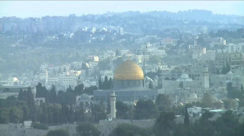 Temple Mount zoom out 2 Stock Footage 606499