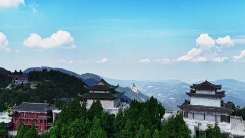 A temple on the mountaintop Stock Footage 325298415