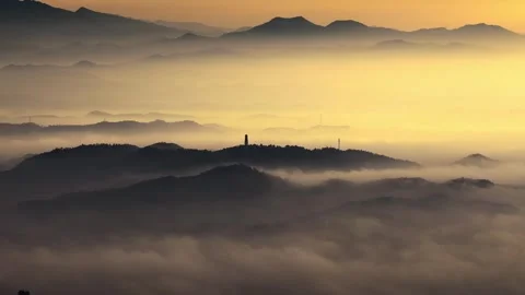 A temple on the mountaintop Stock Footage 326058025